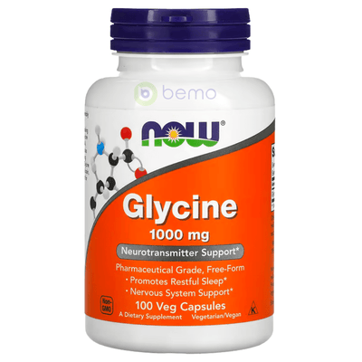 Now Foods, Glycine 1000mg, 100 VCaps (8008879374588)