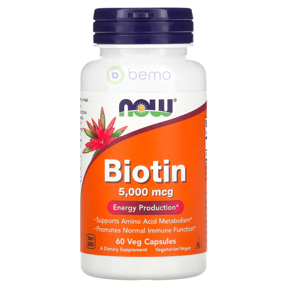 Now Foods, Biotin, 5,000 mcg, 60 Veg Capsules (4414480580748)