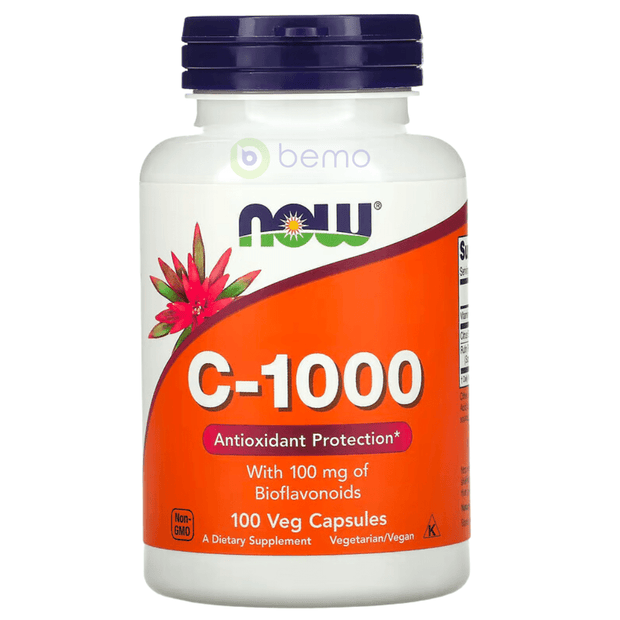Now Foods, C-1000, With 100mg of Bioflavonoids, 100 Veg Capsules (4428637864076)