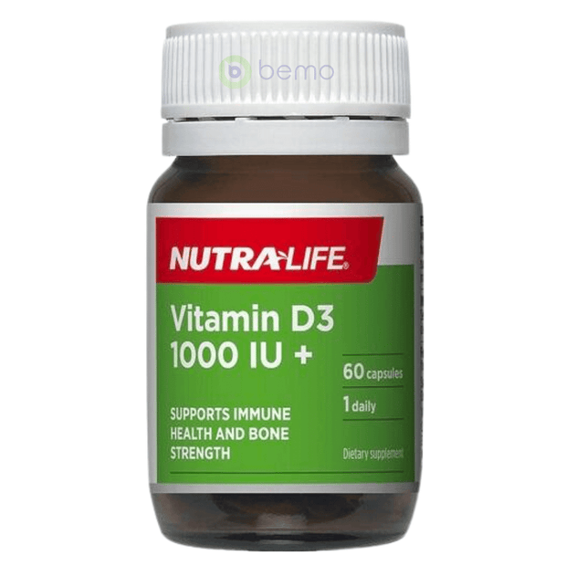 Nutra-Life, Vitamin D3 1000IU+, 60 caps (7884406718716)