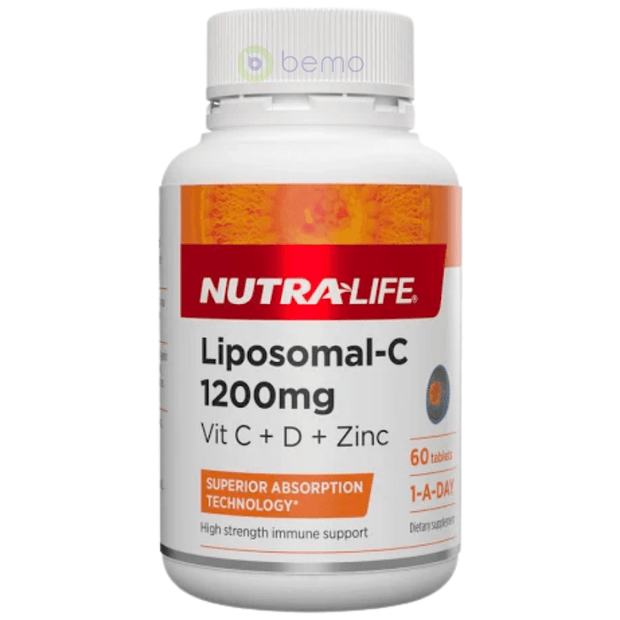 Nutra Life, Liposomal-C 1200mg, Vit C + D + Zinc, 60 Tablets (7866459980028)