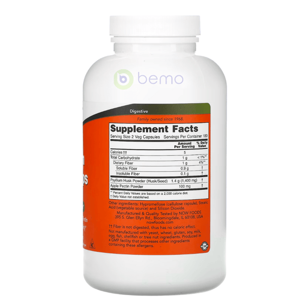 Now Foods, Psyllium Husk Caps, 700mg, 360 Veg Caps (7971718856956)