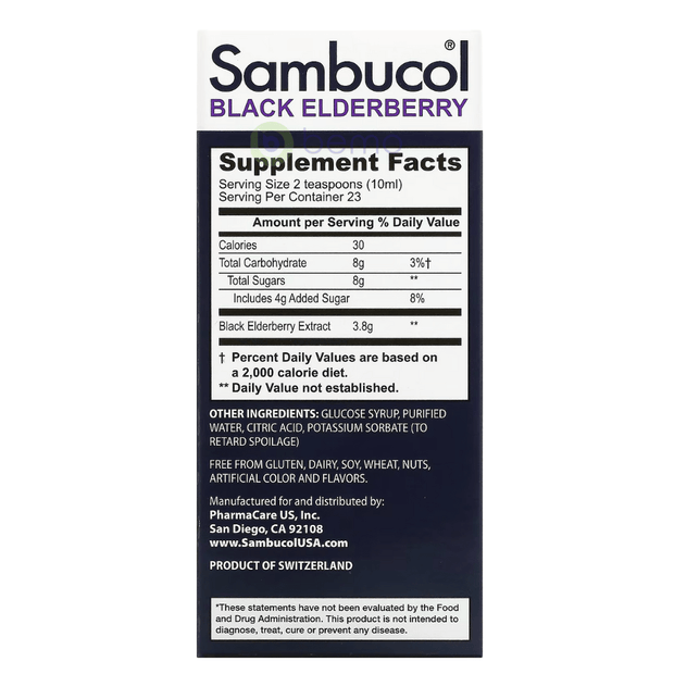 Sambucol, Black Elderberry Syrup, Original Formula, 230 ml (4719581724812)