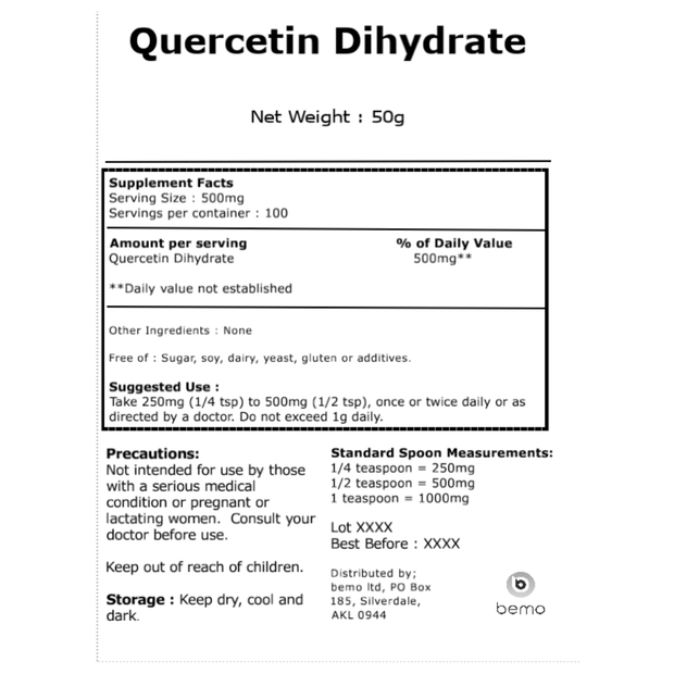 bemo, Quercetin Dihydrate, 50mg (4883727843468)