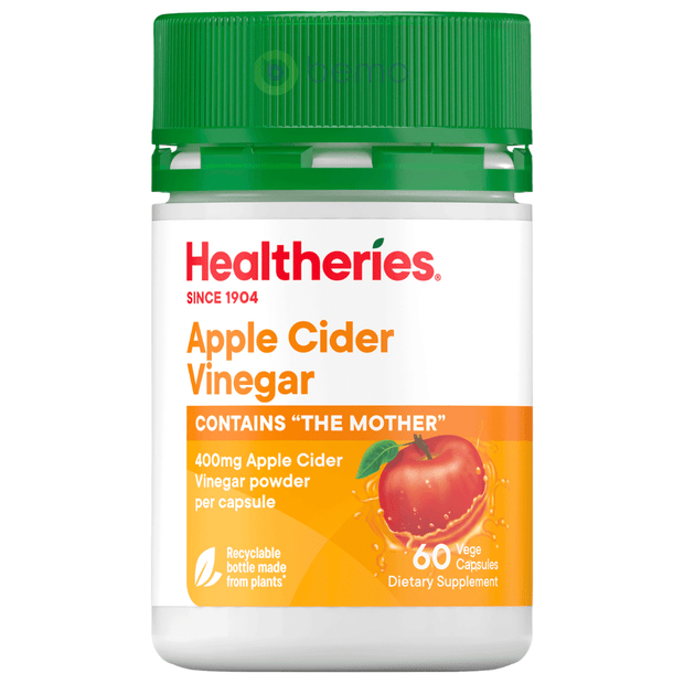 Healtheries, Apple Cider Vinegar, 400mg, 60 Veg Capsules (7760434266364)