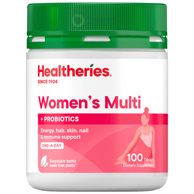Healtheries, Women's Multi with Probiotics 1-A-Day, 100 Tablets (7760433938684)