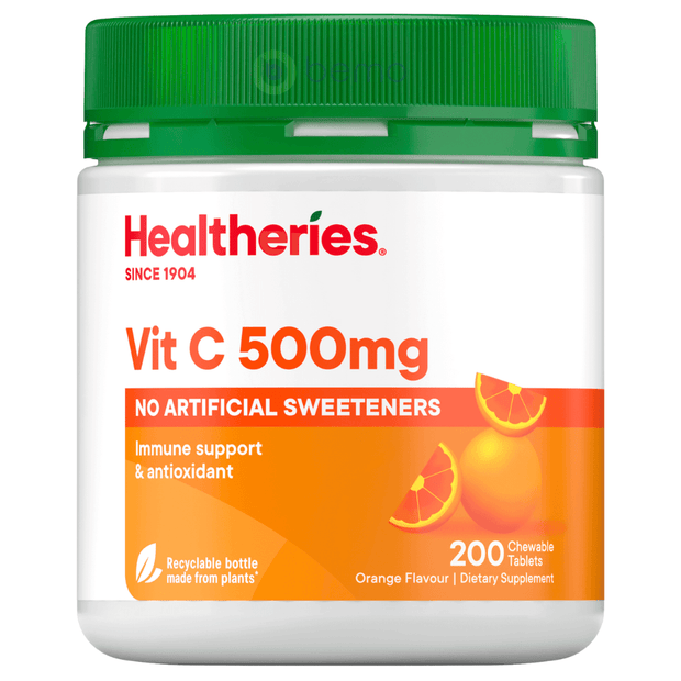 Healtheries, Vitamin C 500mg, 200 Chewable Tablets (7760475914492)