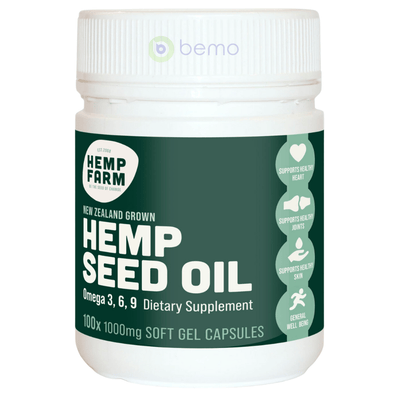 Hemp Farm, Kiwi Hemp Seed Oil, 1000mg, 100 Capsules (5860746297508)