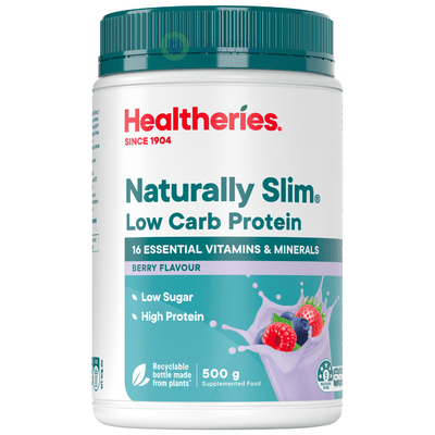 Healtheries, Naturally Slim Protein Powder, Berry, 500g (7760434594044)