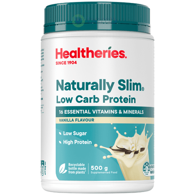 Healtheries, Naturally Slim Protein Powder, Vanilla, 500g (7760434528508)