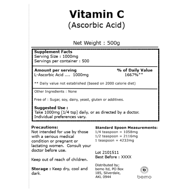 bemo, Vitamin C (Ascorbic Acid),  500g (7949834354940)